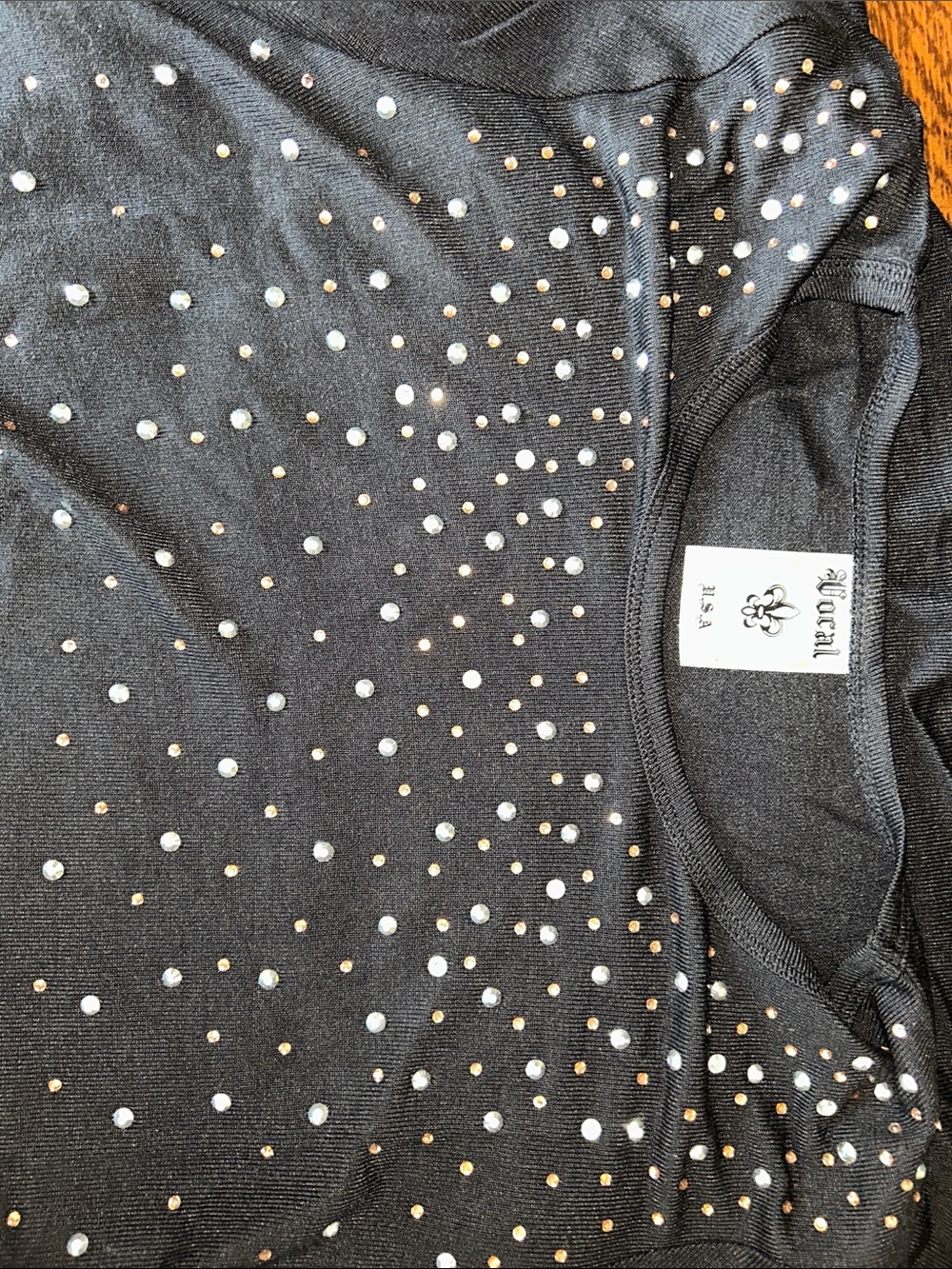 Vocal Black Long-Sleeve Top with Copper and Silver Studs - Picture 4 of 4